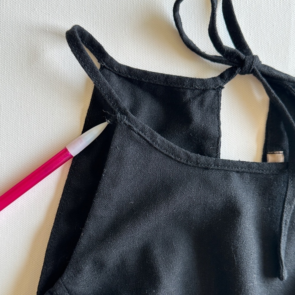 Garage Black Halter Top Viscose/ Linen Sz M - Picture 8 of 9